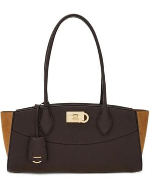 Ferragamo New Studio Soft Bag East-West (M) - Black