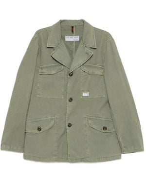 Fay Logo-Patch Jacket - Green