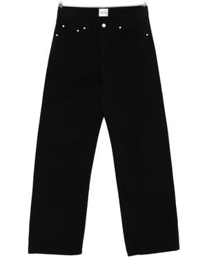 Arte' Buttoned Straight-Leg Jeans - Black