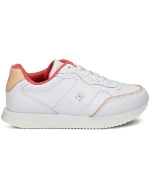 Tommy Hilfiger Leather Lace-Up Trainers - White