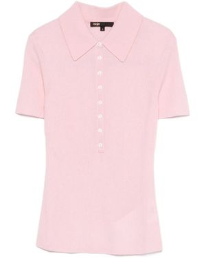 Maje Polo De Canalé Con Botones - Rosa