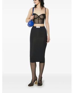 Fiorucci Logo-Tag Midi Skirt - Blue