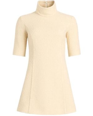 Patou Tweed-Minikleid Mit Stehkragen - Natur