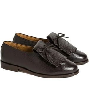 Solovière Matt Kilt Loafers - Brown