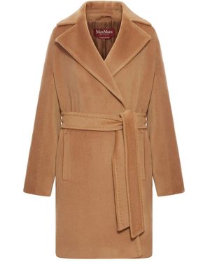 Max Mara Mantel Mit Gürtel - Braun