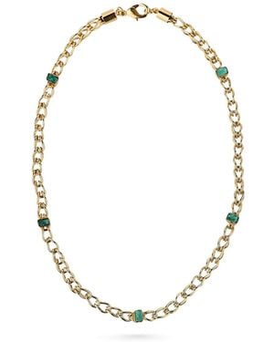 FENOMENA Ciclo Emerald-Embellished Necklace - Metallic