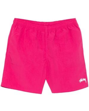 Stussy Stock Logo Swim Shorts - Pink