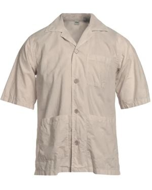 Aspesi Patch-Pocket Spread-Collar Shirt - Natural