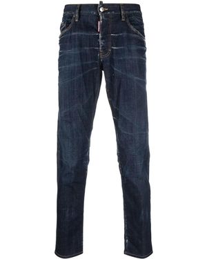 DSquared² Bleach-Effect Skinny Jeans - Azul