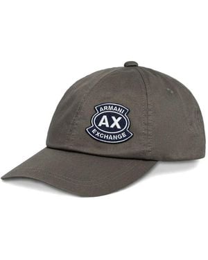 ARMANI EXCHANGE Logo-Patch Baseball Cap - Gray