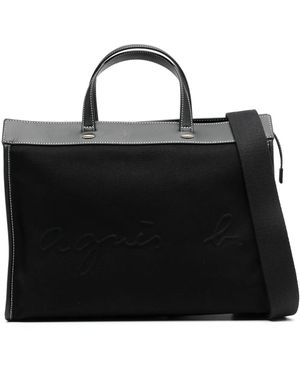 agnès b. Canvas 2-Way Tote Bag - Black