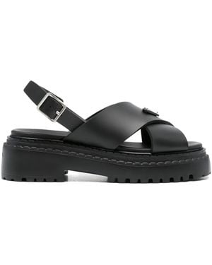 Prada Sandali Platform Con Design A Incrocio 40Mm - Nero