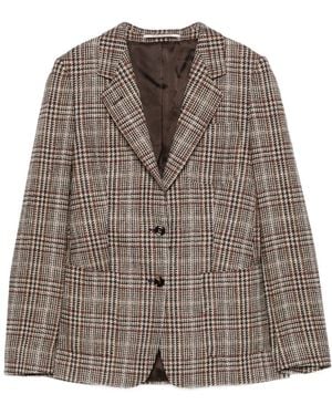 Tagliatore Checked Two-Button Blazer - Brown