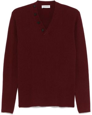 Lanvin Button-Embellishment Jumper - Red