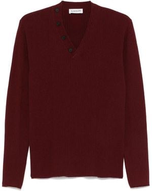 Lanvin Button-Embellishment Jumper - Red
