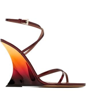Paris Texas 105Mm Nina Wrap-Around Straps Wedge Heeled Sandals - Brown