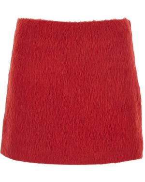 MSGM Miniskirt With Side Concealed Zip Closure - Red