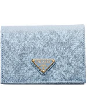 Prada Small Saffiano Leather Wallet - Blue