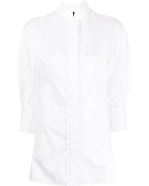 Shiatzy Chen Band Collar Cotton Shirt - White