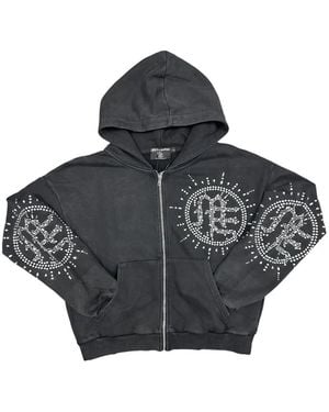 Mixed Emotions Hoodie Zippé Eclipse En Coton À Strass - Black