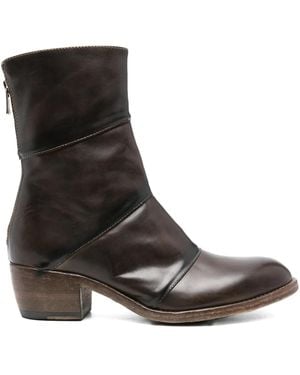 shotof 40Mm Zip-Up Paneled Leather Boots - Black
