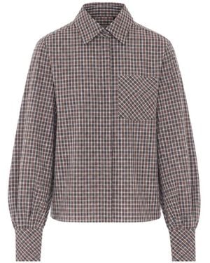 Essentiel Antwerp Crystal-Embellished Checked Shirt - Brown