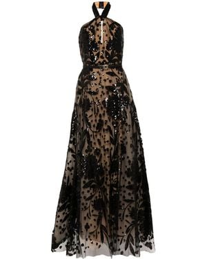 Elie Saab Abito Da Sera Con Ricamo - Nero