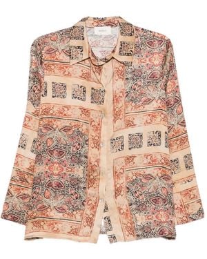 ViCOLO Paisley-Pattern Button-Up Shirt - Pink