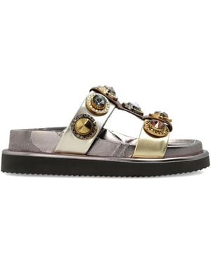 Kurt Geiger Crystal-Embellished Sandals - Metallic
