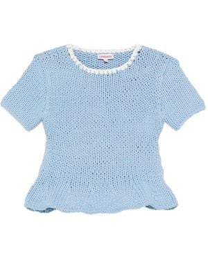 Charles Jeffrey Jersey Con Dobladillo Acampanado - Azul