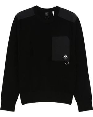 Moose Knuckles Patch-Pocket Sweater - Black