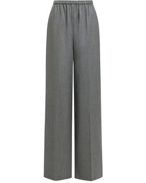 12 STOREEZ Elastic-Waist Wool Pants - Gray