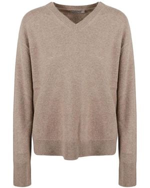 Max Mara Pullover Mit V-Ausschnitt - Natur
