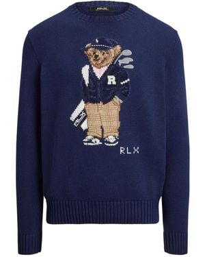 Ralph Lauren Pull À Motif Polo Bear Brodé - Bleu