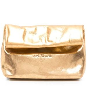 Cortana Delhi Metallic-Effect Clutch Bag - Natural