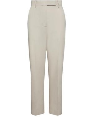 Thom Browne Pantalones de vestir de algodón con cierre oculto - Blanco