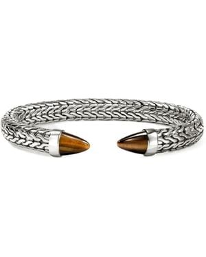 John Hardy Sterling Spear 50 Tiger's Eye Bracelet - White