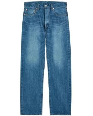 Blue Blue Japan Faded Whiskered-Effect Jeans - Blue