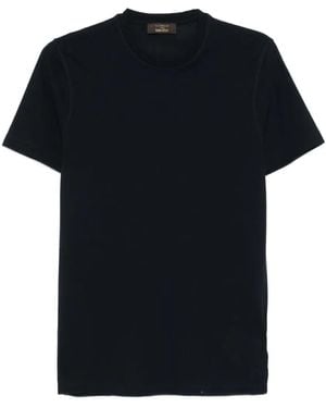 Zanone Round-Neck Cotton T-Shirt - Black