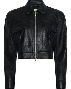 L'Agence Micah Oversized Leather Jacket - Black