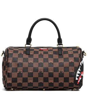Sprayground Small Peeking Character Check-Pattern Duffle Bag - Black