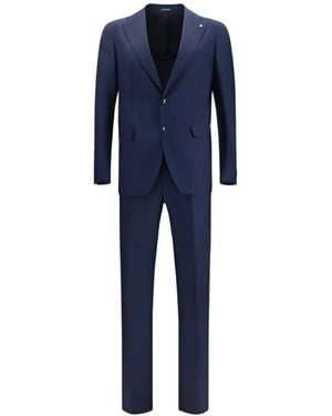 Tagliatore Single-Breasted Virgin-Wool Suit - Blue