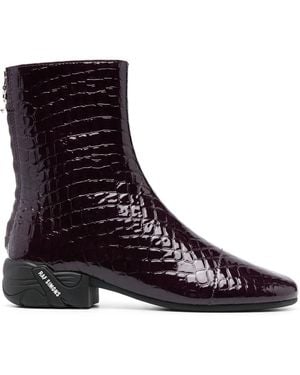 Raf Simons Botines Solaris con efecto de piel de cocodrilo - Marrón