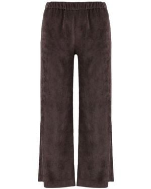 F.it Corduroy-Effect Elasticated Pants - Brown