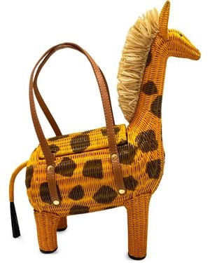 Serpui Jason Giraffe Cross Tote Bag - Orange