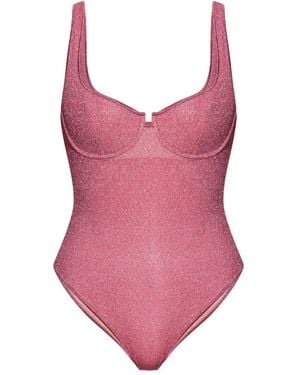 Oséree Bügel-Badeanzug Mit Glitter - Pink