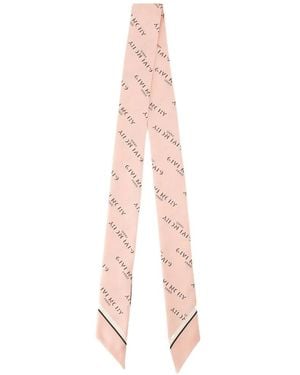 Givenchy Silk Shadow Logo-Print Bandeau Scarf - White