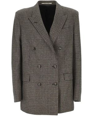 Tagliatore Long-Sleeve Double-Breasted Jacket - Grey