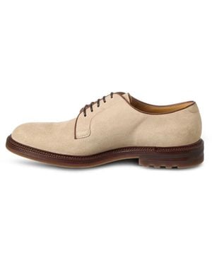 Brunello Cucinelli Suede Leather Derby Shoes - White