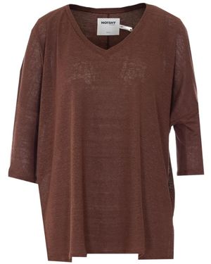 Not Shy Emilie V-Neck T-Shirt - Brown